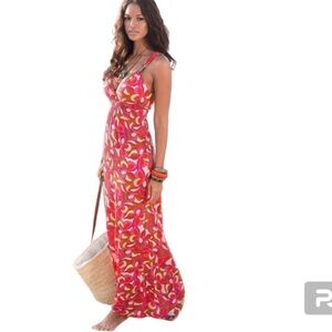 Lascana for Venus Maxi Dress sz M Empire Waist‎ Psychedelic Summer Geometric